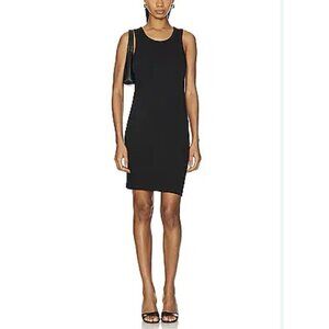 James Perse Scoop Back Tank Dress in Black Cotton 3 Large